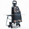 shopping trolley with three wheel and seat