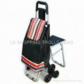 shopping trolley with three wheel and seat