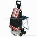 shopping trolley with three wheel and seat 2