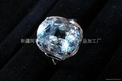 （天然）新疆海藍旦形戒指（特惠價）