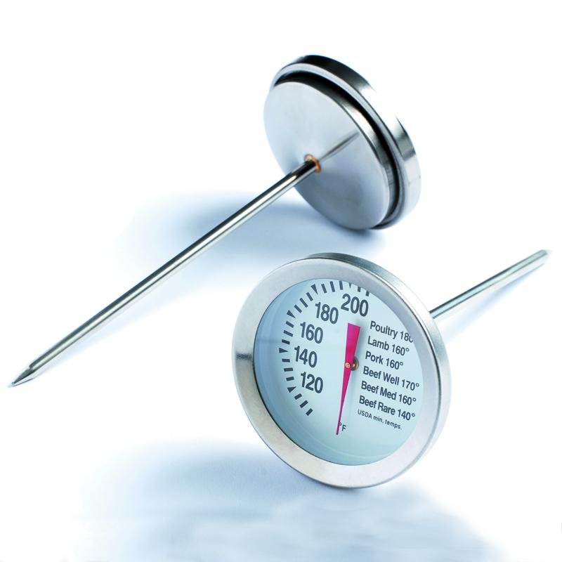 金屬油炸鍋不鏽鋼指針食品溫度計烘焙火雞溫度表探針式精準油溫計