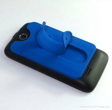 Silicone Smart Card Wallet 3M Sticky With Phone Stand 3