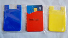 custom ecofriendly silicone silicon smart card wallet 3m sticky