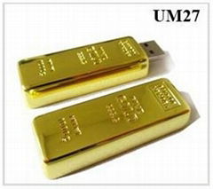 Super mini metal golden bar USB flash pen drive