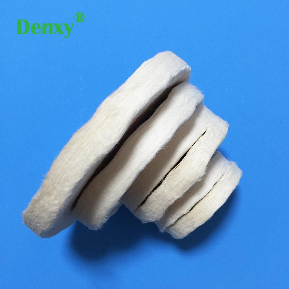 Dental White Cloth Round Flannel Wheel Dental lab denture cloth polishing wheel  2