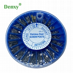 Dental Stainless Steel Screw Post 240pcs&2Key Dental Dentist Conical Screw post 