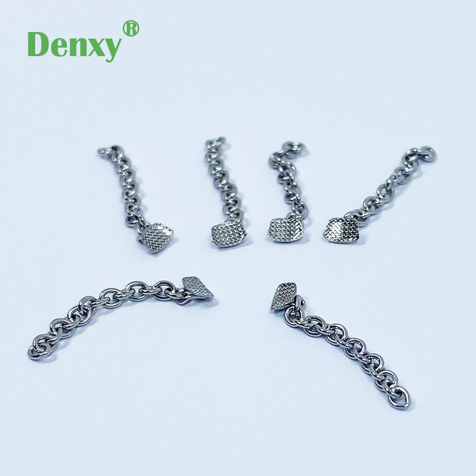 Denxy Quality dental Orthodontic Lingual Button with Chain Dental Lingual Tracti 5