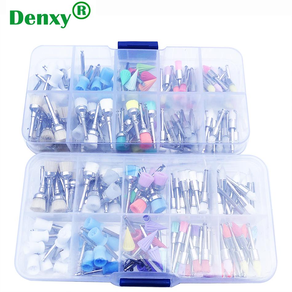 Dental Lab Latch Flat Polishing Prophy Brushes Cups Mixed Polish Polisher Dental 5