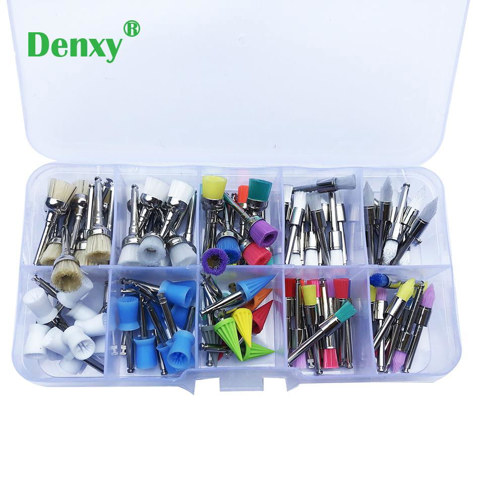 Dental Lab Latch Flat Polishing Prophy Brushes Cups Mixed Polish Polisher Dental