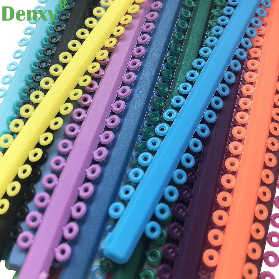 Dental Orthodontic Elastic Ligature Ties Bands for Brackets Braces Colourful O r 5