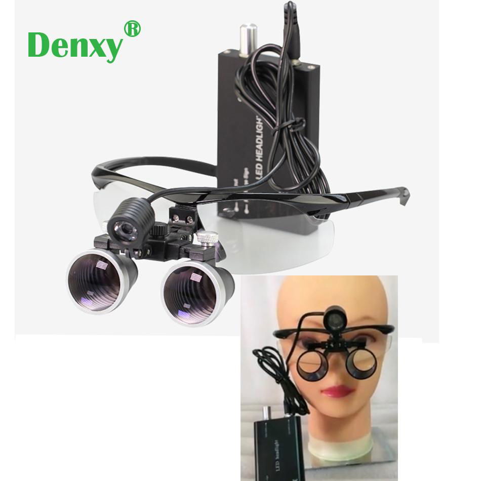 1set Dental Magnification Binocular Loupe Surgical Magnifier With Headlight