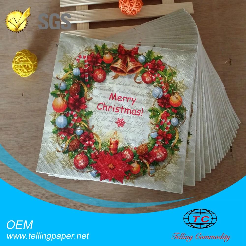 2ply 3ply Printed Christmas Napkin/Party Napkin paper tissue