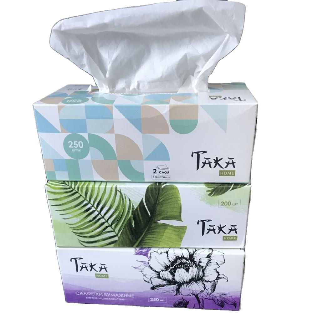 2ply 100sheets box facial tissue Customized Soft silk paper tissue