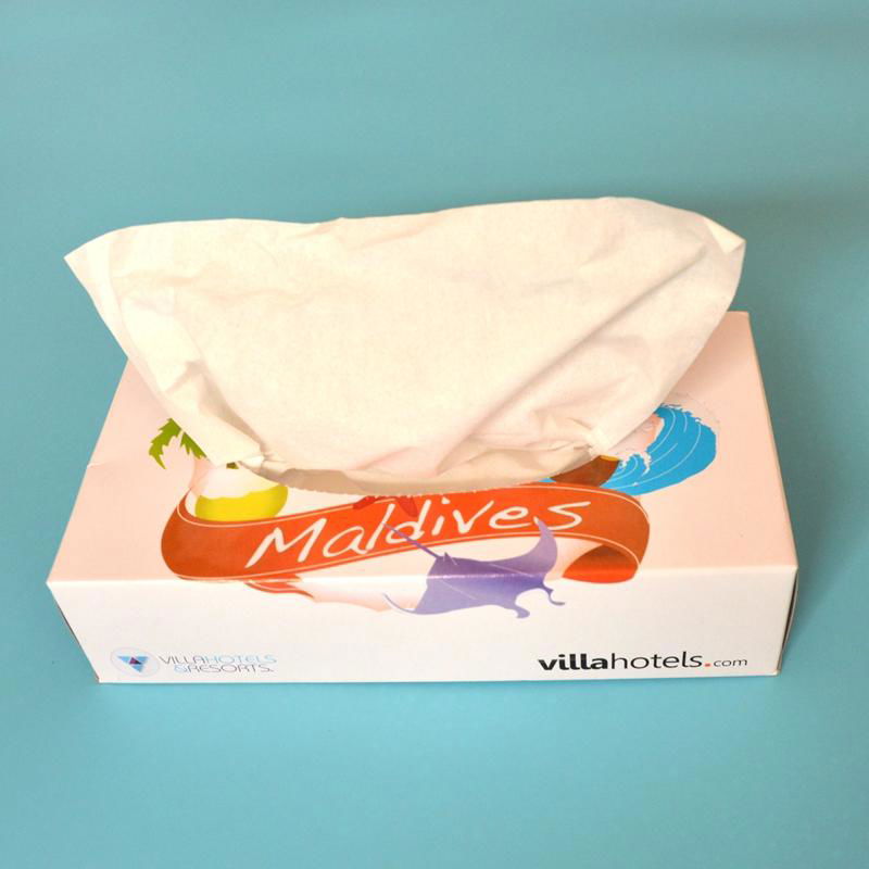 2ply 100sheets soft tissue paper custom printed paper facial tissue box 