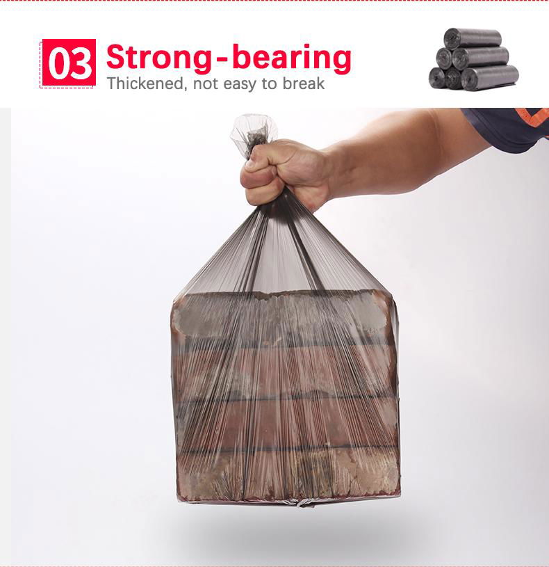 Flat bag/Star-sealed Biodegradable Plastic black cheap price Garbage Bags on Rol 3