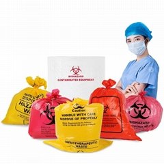 紅黃定製高壓釜塑料生物危害垃圾袋醫療垃圾袋醫院診所