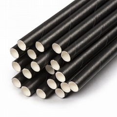 Disposable Black Biodegradable Drinking Paper Straw