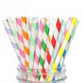 Factory New Design Biodegradable Striped Metal Gold Paper Straws