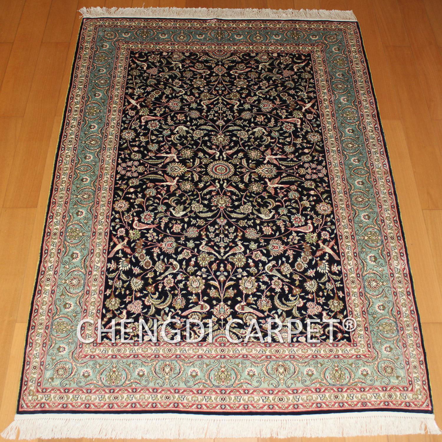 4x6 Handmade Persian Silk Carpet