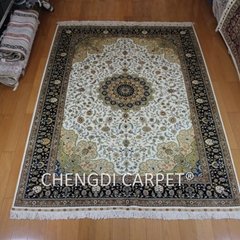 6x9 Handmade Persian Silk Carpet