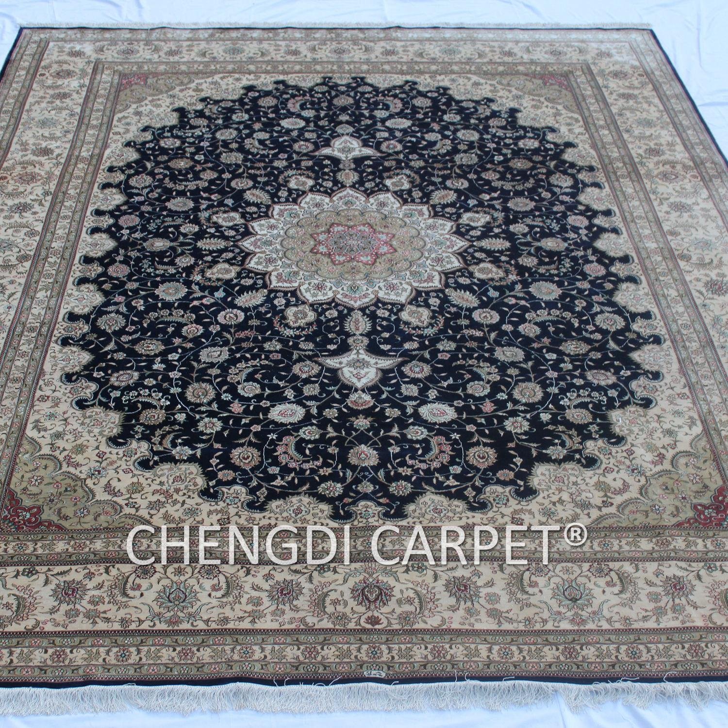 9x12 Handmade Silk Persian Carpet 1