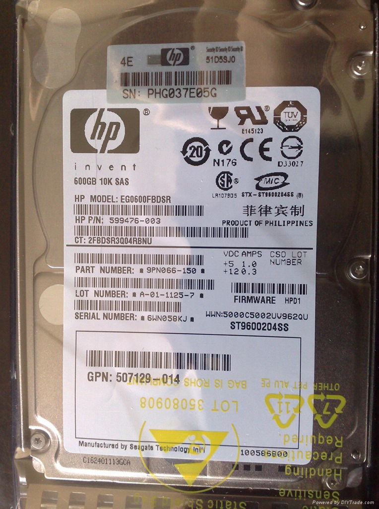 581286-B21 581311-001 HP Server HDD 600GB 10K 2.5 SAS Hsrd Drive 5