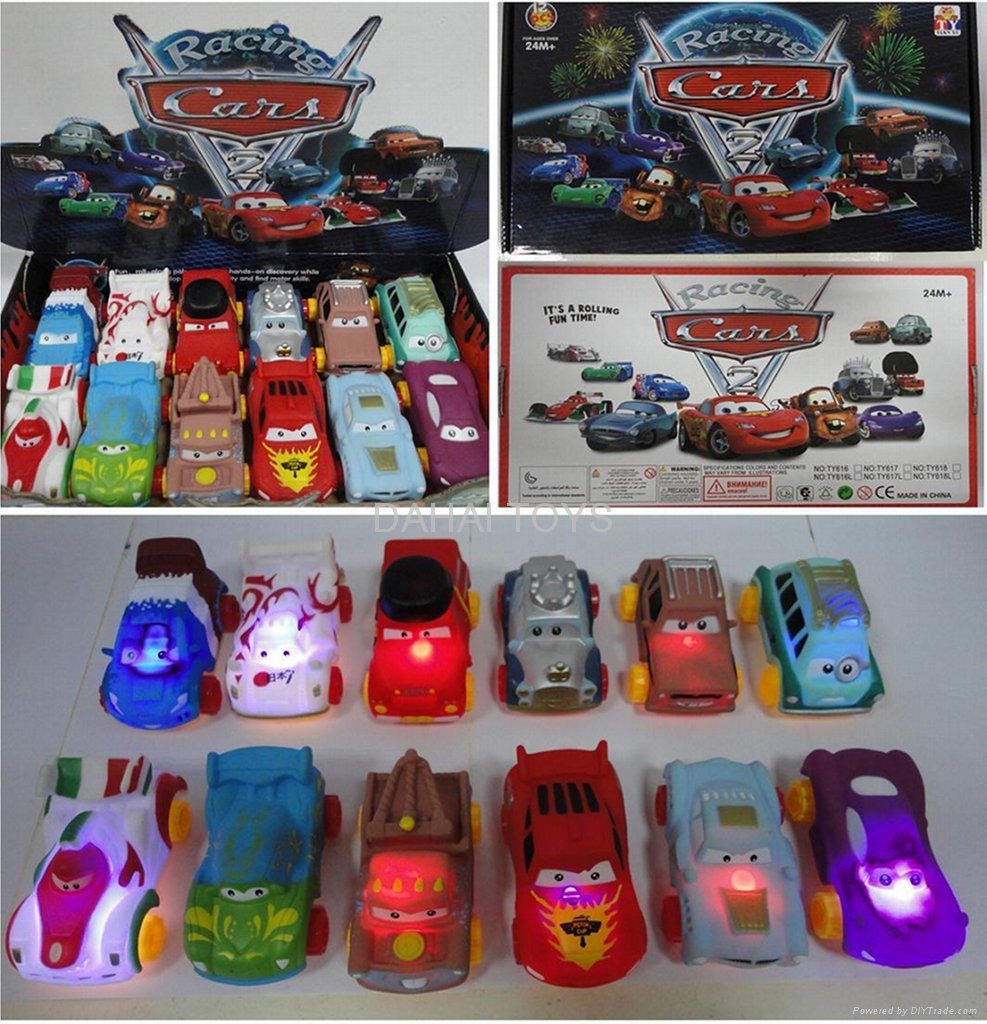 cars 2 simulation vinyl plastic toy car with light
