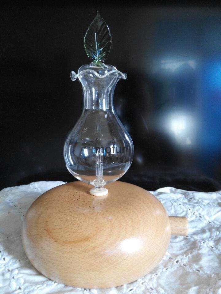 Elegant Wooden and Glass LED Aroma Diffuser Nebulization Oil Diffuser