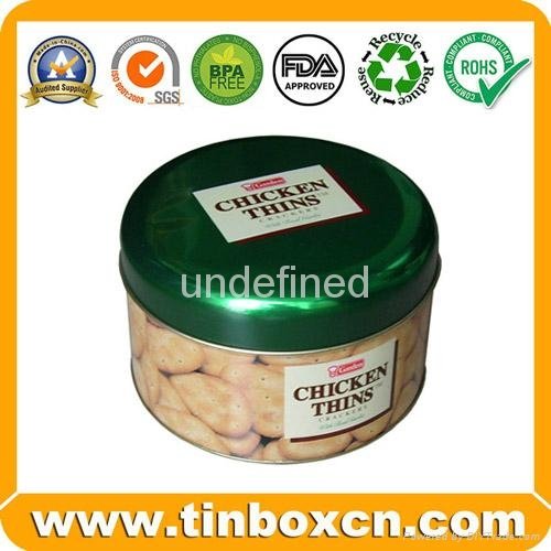Round tin cookies tin box biscuit tin can food tin container 3