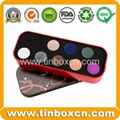 Rectangular cosmetic tin box makeup