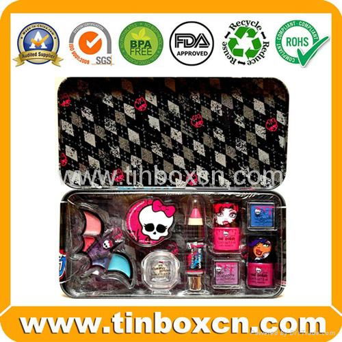 Rectangular cosmetic tin box makeup perfume tin container 2