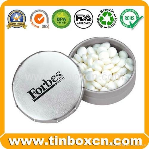 Round candy tin click-clac