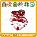 Heart-shaped sweets tin box