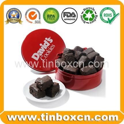 Food packaging round chocolate tin box metal tin can