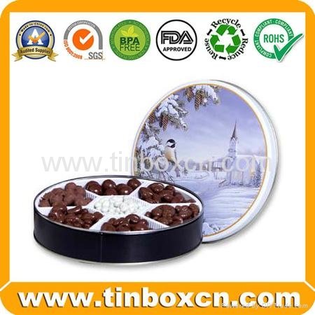 Food packaging round chocolate tin box metal tin can 5