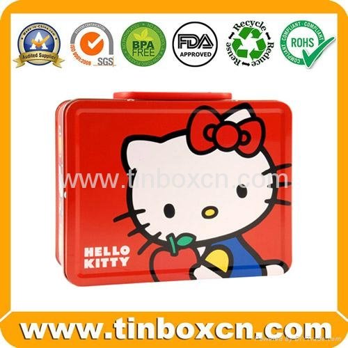 Hello Kitty tin lunch box with handle