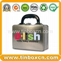 Rectangular lunch tin box with handle for gift tin case packaging 4