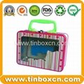 Metal lunch box with clear PVC window