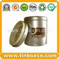 Round tea tin with interior rubber seal