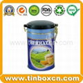 Round can tea tin box with airtight lid