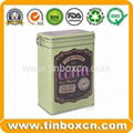 Rectangular coffee tin box with airtight lid
