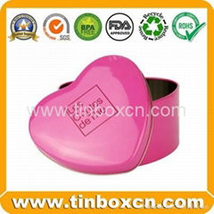 Food packaging heart-shaped metal tin for chocolate candy tin box