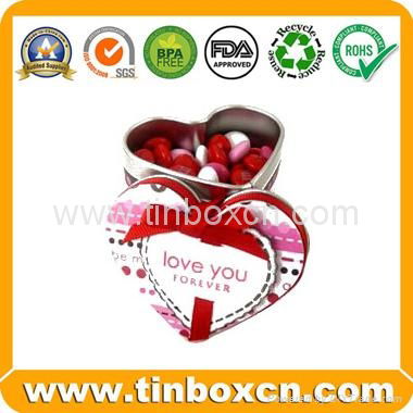 Food packaging heart-shaped metal tin for chocolate candy tin box  2