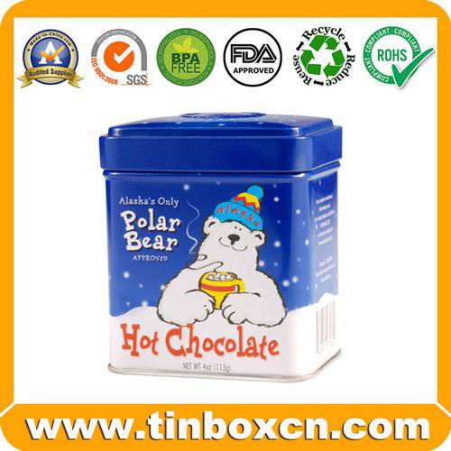 Square chocolate tin box food tin container metal tin can 5