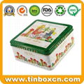 Square cookie tin box