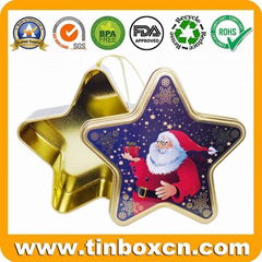 Star-shaped Christmas tin