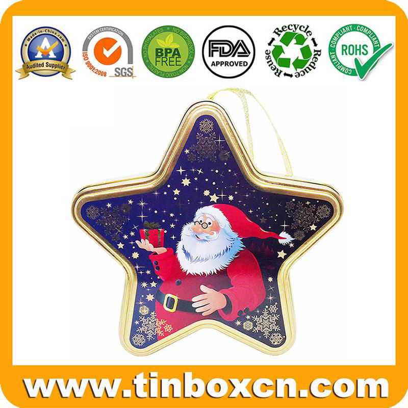 Christmas Star-shaped Holiday Tins For Cookies BR1404 2