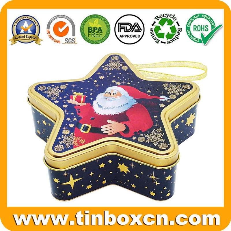 Christmas Star-shaped Holiday Tins For Cookies BR1404 3