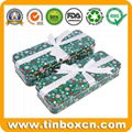 Christmas tin for gifts packaging, large tin and small tin are nested