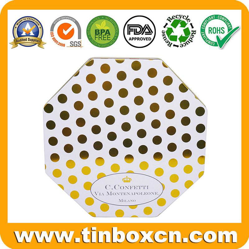 Hotsale Octagonal Metal Cookie Tin Box BR1407 2